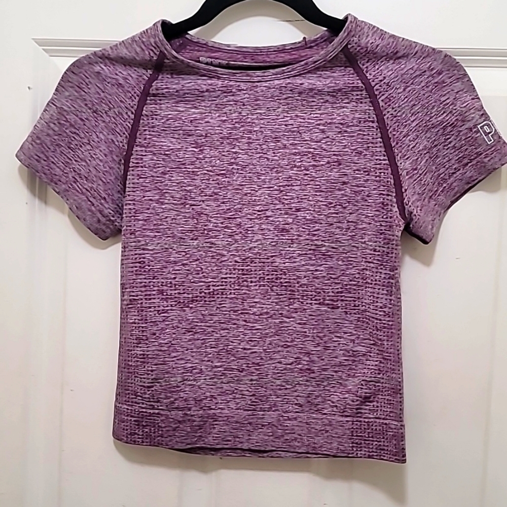 PINK Victoria's Secret Seamless T-Shirt Womens Medium Purple Space Dye Athletic